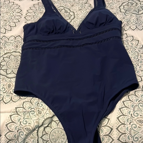 Navy Blue One Piece Swimsuit - Picture 1 of 1